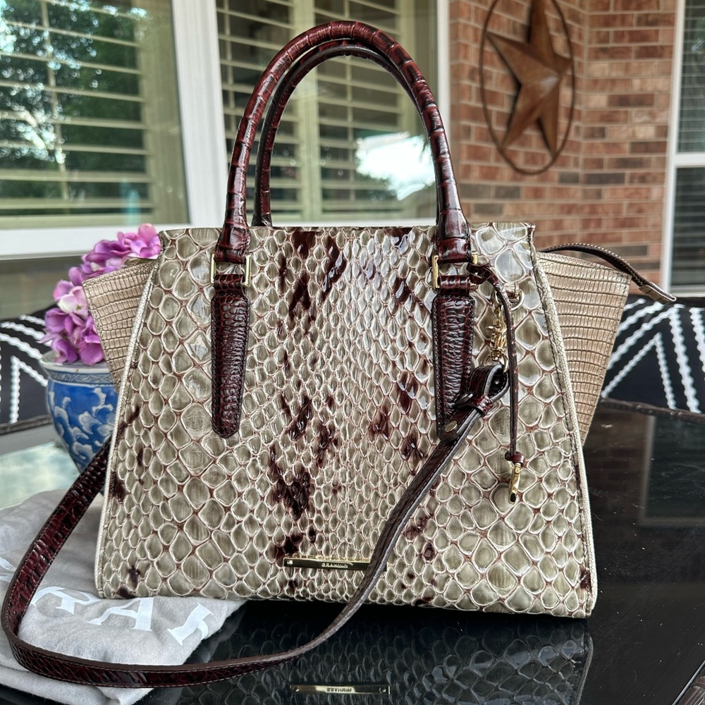 Brahmin Priscilla Satchel Stone Carlisle - $445